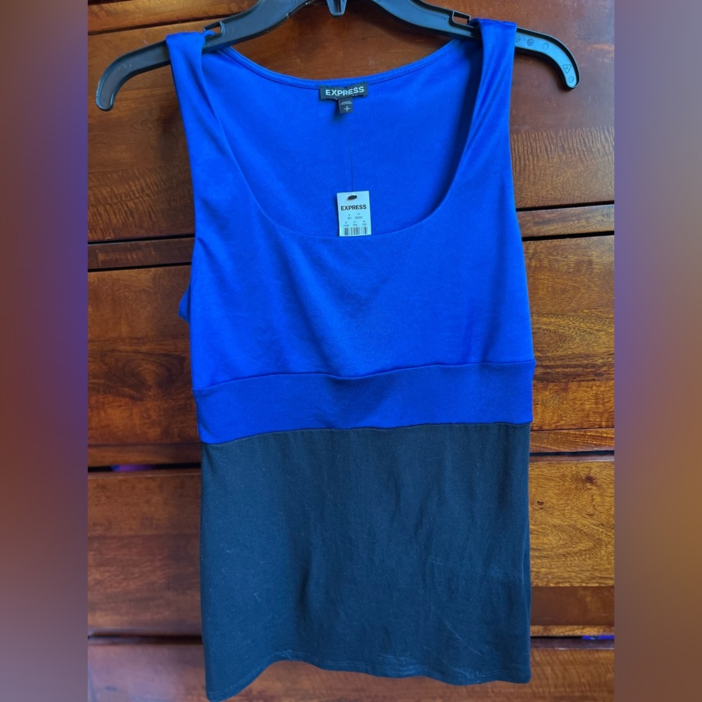 NWT Express dressy tank, Royal Blue, Royal Purple/Blue and Black.